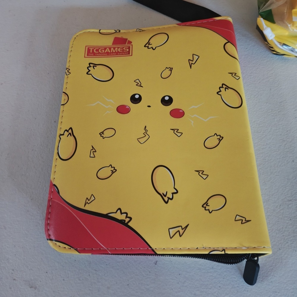 Lot of 10 TCGAMES Pikachu Zip Binder 50 2x2 Pages Pokemon Organizer Yellow - Picture 2 of 4